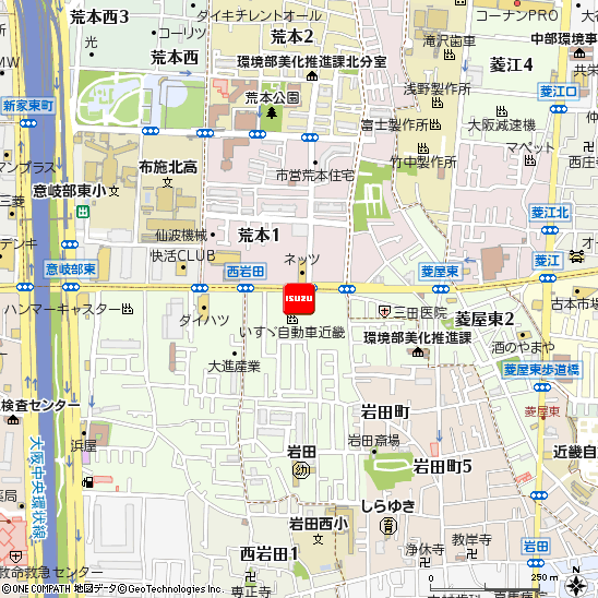 いすゞ自動車近畿株式会社・東大阪支店付近の地図